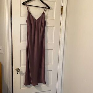 Purple Satin Bias Cut Slip Dress